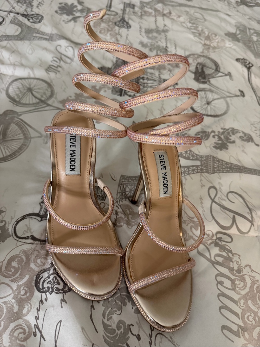 Steve Madden Rose Gold Spiral Wrap Heels